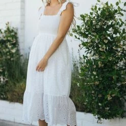 Ee:some Maternity Friendly Bristol Tie Shoulder Eyelet Dress