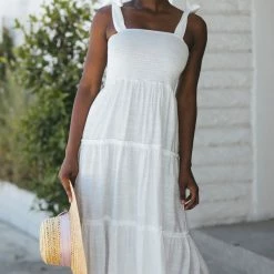 Vine & Love Maternity Friendly Paisley Tie Shoulder Dress