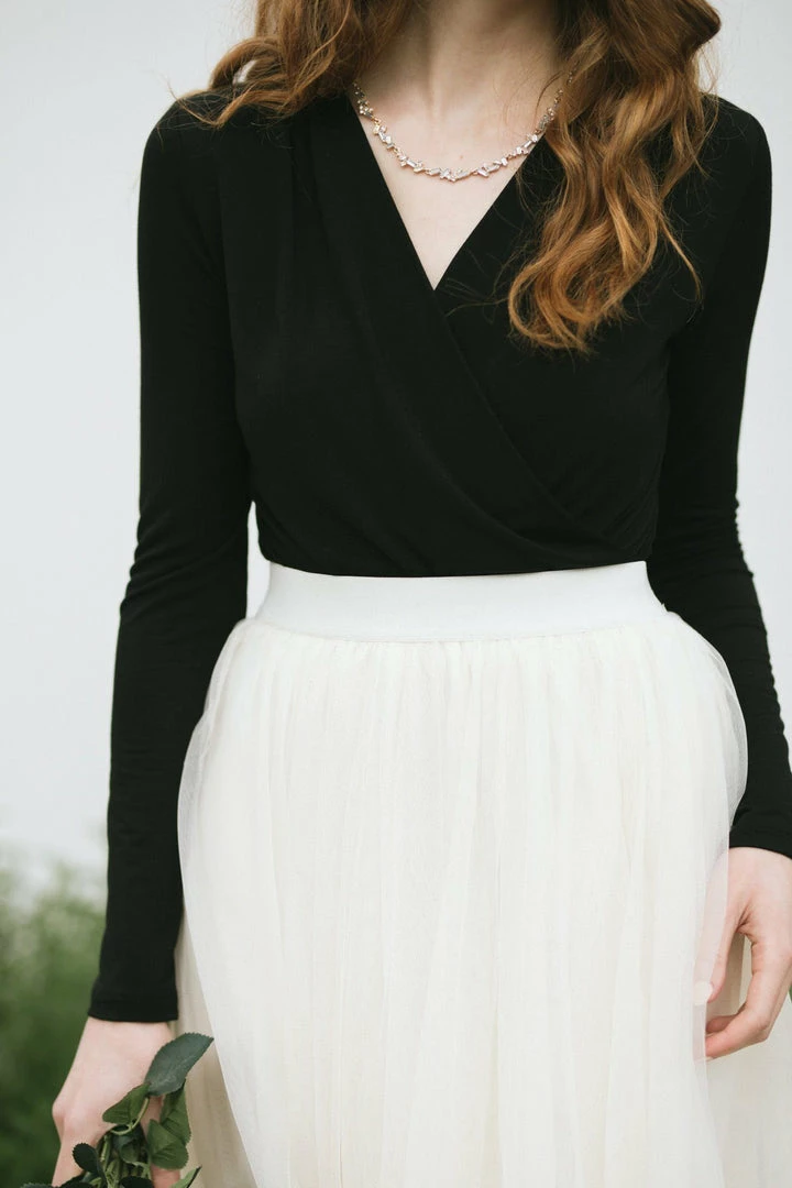 Final Touch Basics Joanna Surplice Long Sleeve Bodysuit