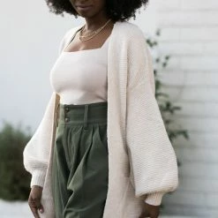 Hyfve Aidan Puff Sleeve Cardigan Work Essentials