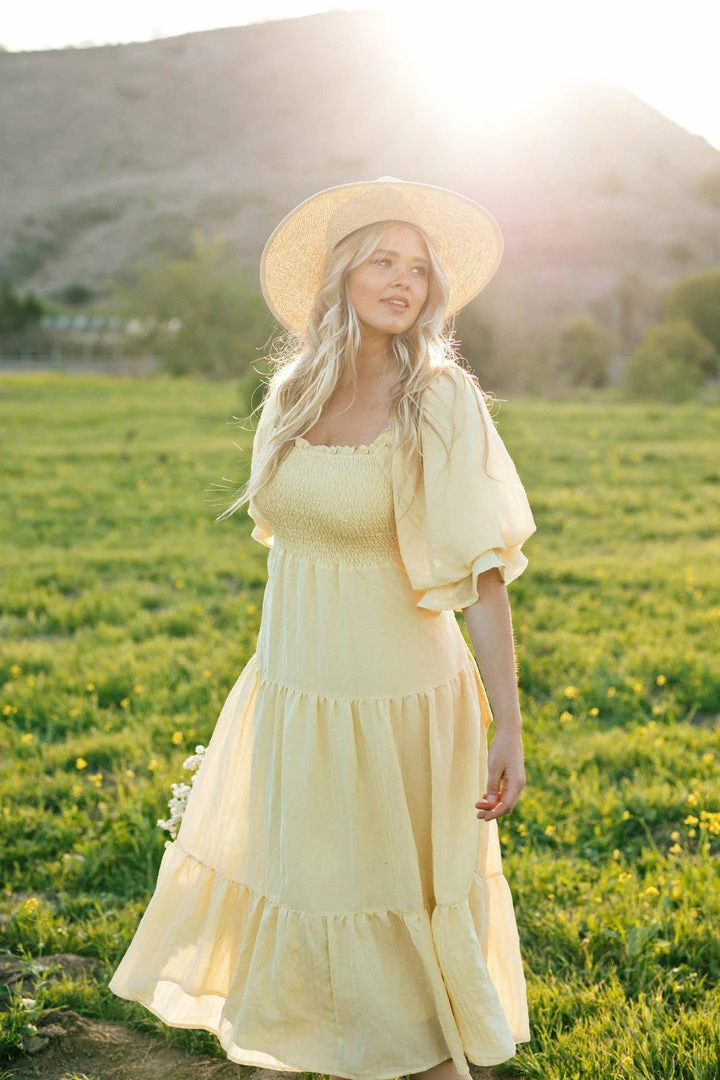 & Merci Best Sellers Paige Puff Sleeve Tiered Midi Dress