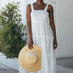 Vine & Love Maternity Friendly Paisley Tie Shoulder Dress