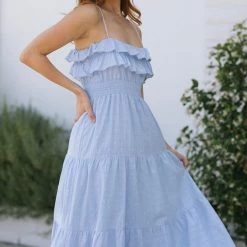 Lush Martha Dotted Midi Dress Clothing