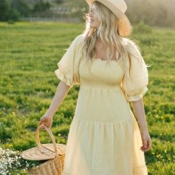 & Merci Best Sellers Paige Puff Sleeve Tiered Midi Dress