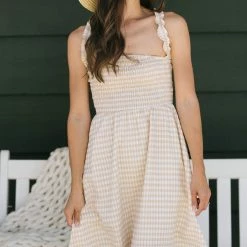 Le Lis Fernanda Smocked Midi Dress