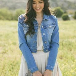 Style Melody Clothing Sherrie Cropped Denim Jacket