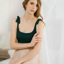 Final Touch Carmen Square Neck Bow Bodysuit Clothing