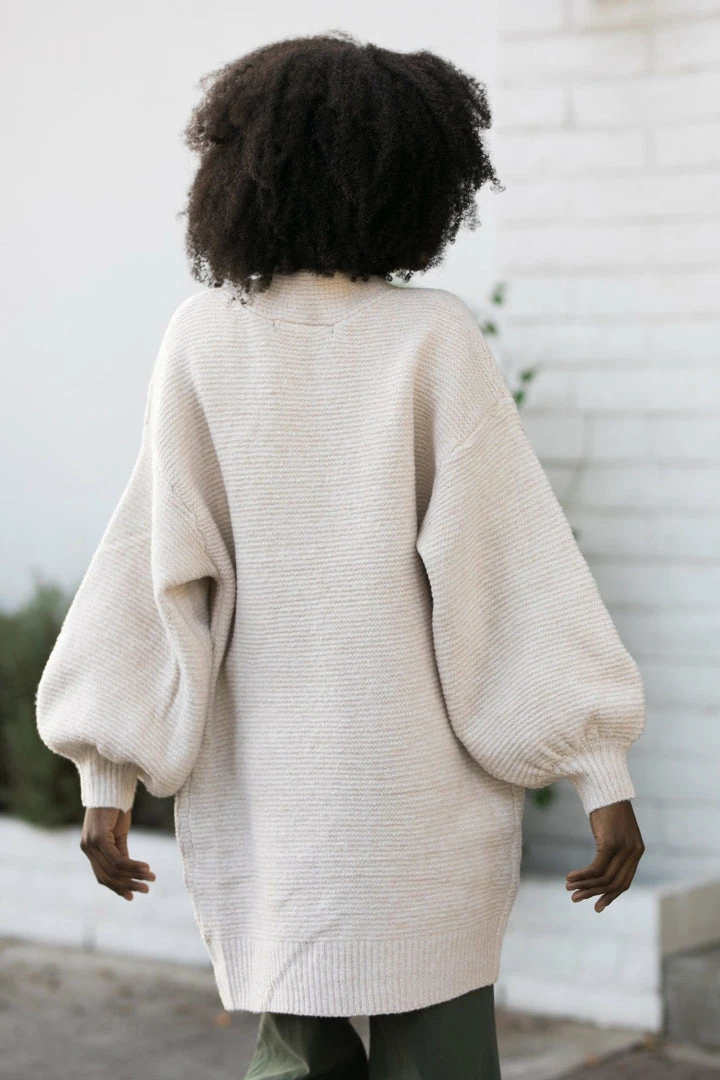 Hyfve Aidan Puff Sleeve Cardigan Work Essentials