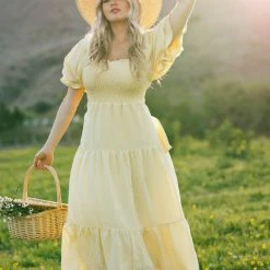 & Merci Best Sellers Paige Puff Sleeve Tiered Midi Dress