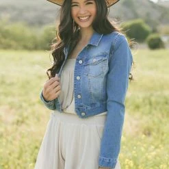 Style Melody Clothing Sherrie Cropped Denim Jacket