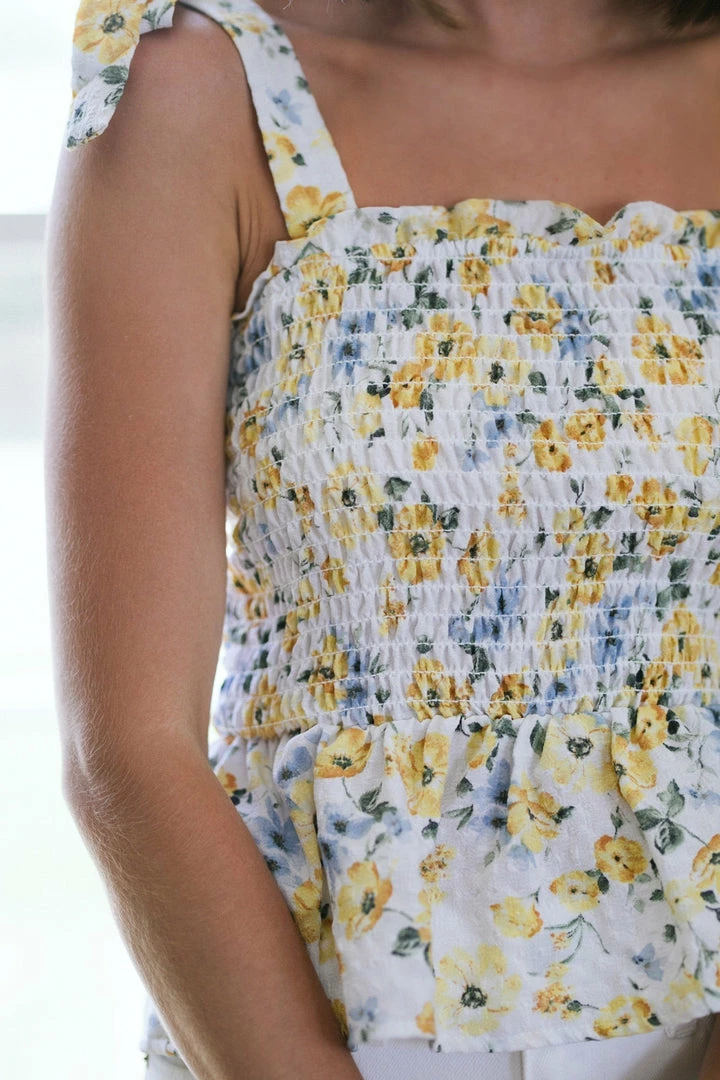 Blu Pepper Jayden Smocked Peplum Top Clothing