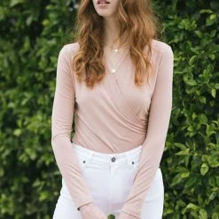 Final Touch Basics Joanna Surplice Long Sleeve Bodysuit