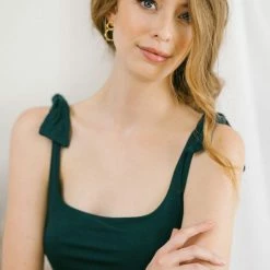 Final Touch Carmen Square Neck Bow Bodysuit Clothing