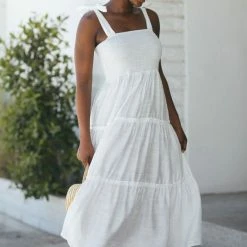 Vine & Love Maternity Friendly Paisley Tie Shoulder Dress