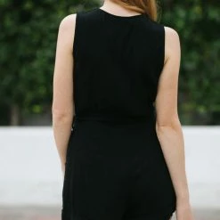 She + Sky Julia Button Down Romper Clothing