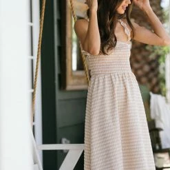 Le Lis Fernanda Smocked Midi Dress