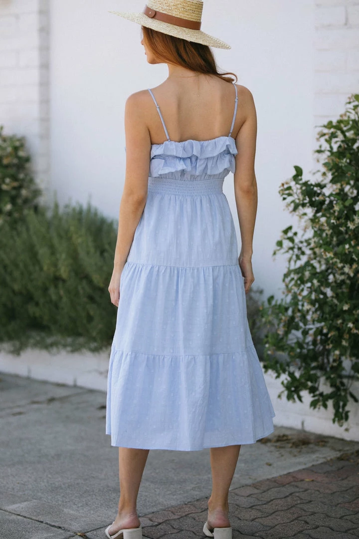 Lush Martha Dotted Midi Dress Clothing