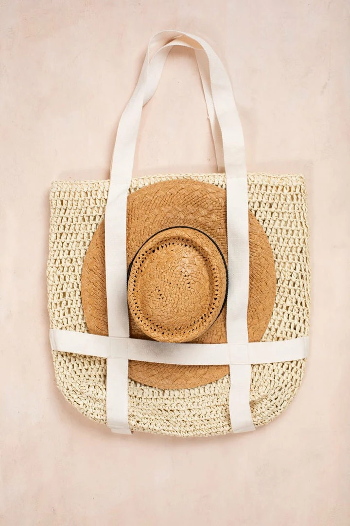 Fame Carolyn Raffia Hat Tote