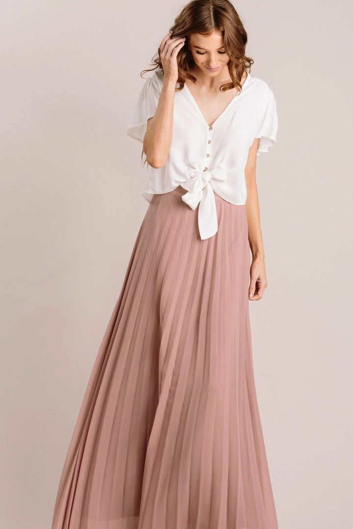 Aakaa Bridal Simone Pleated Maxi Skirt