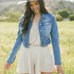 Style Melody Clothing Sherrie Cropped Denim Jacket