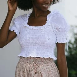 Style Melody Clothing Jasmine Smocked Crop Top