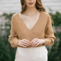 Lush Clothing Greta Surplice Knit Sweater