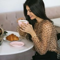 Lena Work Essentials Colette Sheer Dotted Blouse