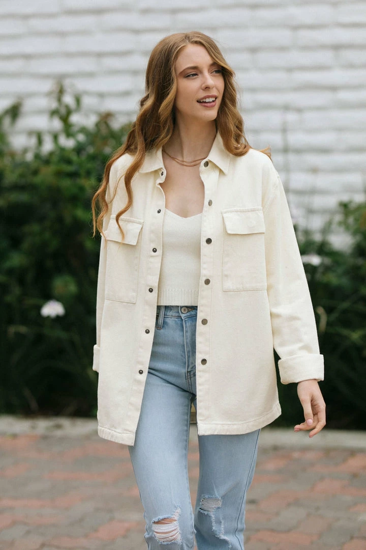 Papermoon Kacey Buttoned Shirt Jacket Clothing