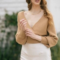 Lush Clothing Greta Surplice Knit Sweater