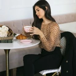 Lena Work Essentials Colette Sheer Dotted Blouse