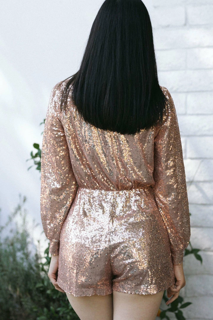In Loom Clothing Mabel Sequin Surplice Romper