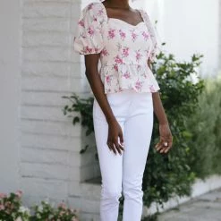 Fore Collection Lottie Sweetheart Peplum Top Work Essentials