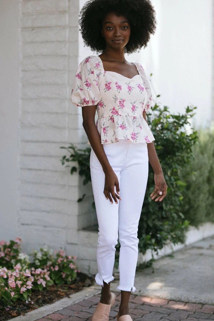 Fore Collection Lottie Sweetheart Peplum Top Work Essentials