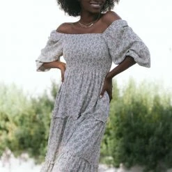 Mikarose Tammy Smocked Midi Dress