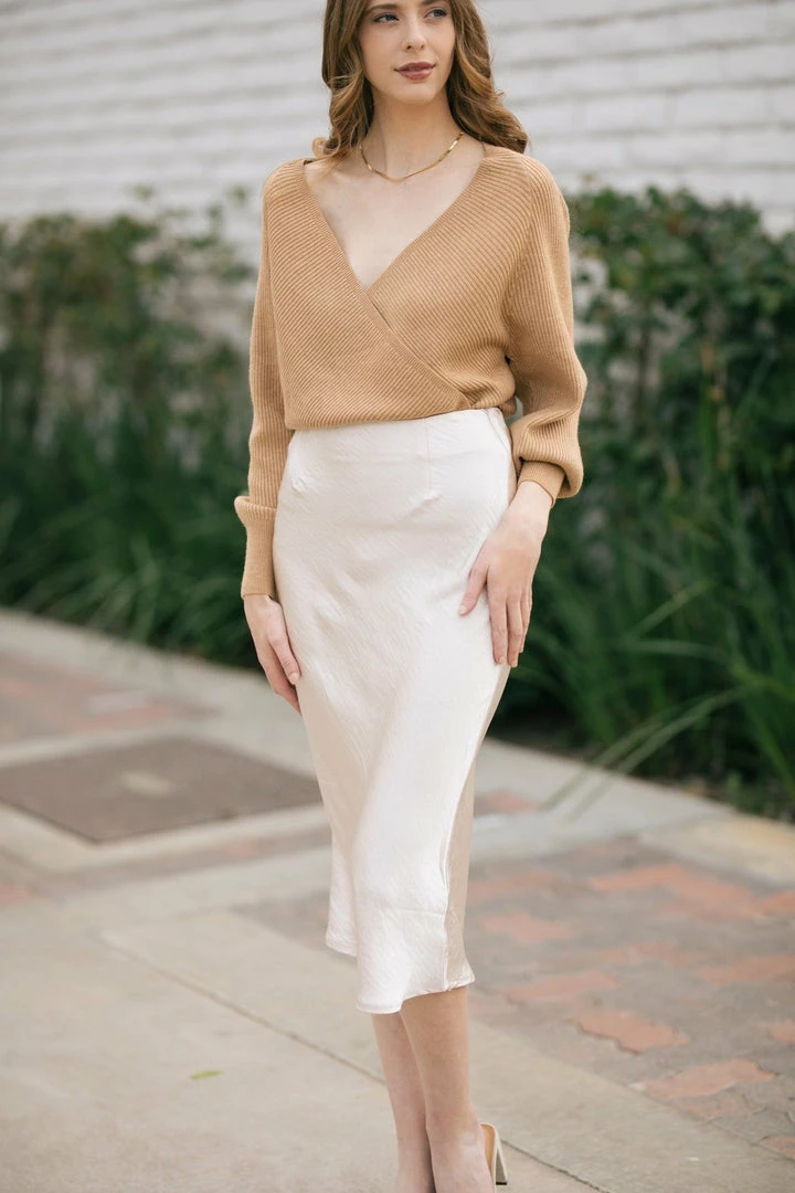 Lush Clothing Greta Surplice Knit Sweater