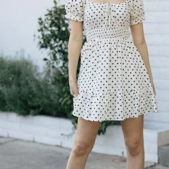 Peach Love California Nadine Dotted Mini Dress Clothing