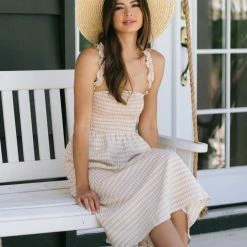 Le Lis Fernanda Smocked Midi Dress