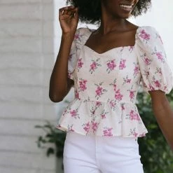 Fore Collection Lottie Sweetheart Peplum Top Work Essentials