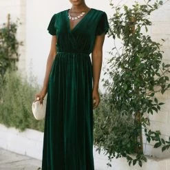 See And Be Seen Best Sellers Vanessa Velvet Surplice Maxi Dress