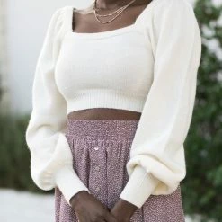 Mimosa Gloria Puff Sleeve Sweater Maternity Friendly