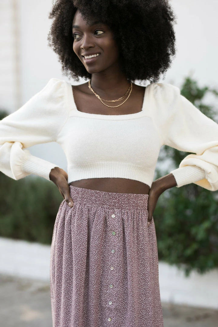 Mimosa Gloria Puff Sleeve Sweater Maternity Friendly