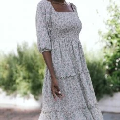 Mikarose Tammy Smocked Midi Dress