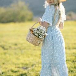 In Loom Pauline Flutter Sleeve Floral Midi Dress Clothing