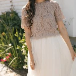 Space 46 Georgia Cropped Lace Top