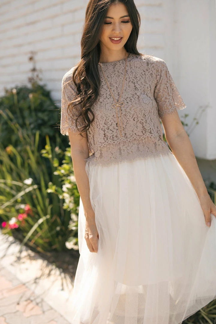 Space 46 Georgia Cropped Lace Top