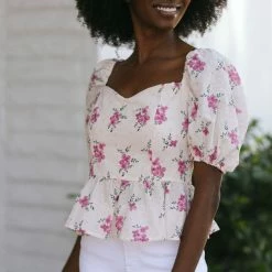 Fore Collection Lottie Sweetheart Peplum Top Work Essentials