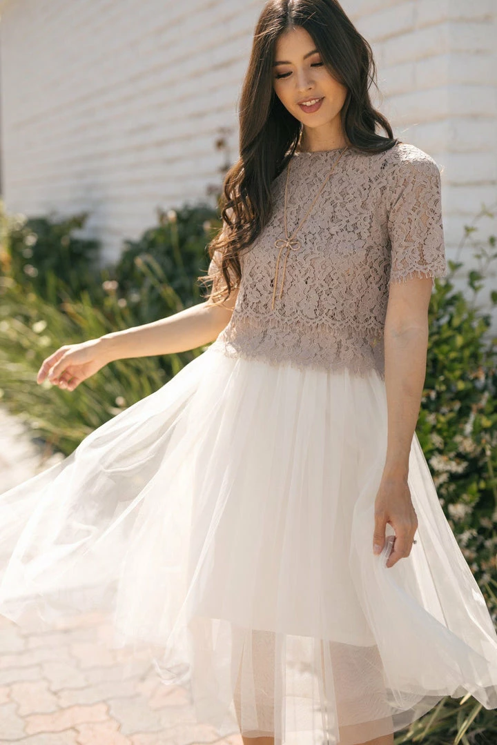 Space 46 Georgia Cropped Lace Top