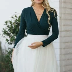 Final Touch Basics Joanna Surplice Long Sleeve Bodysuit