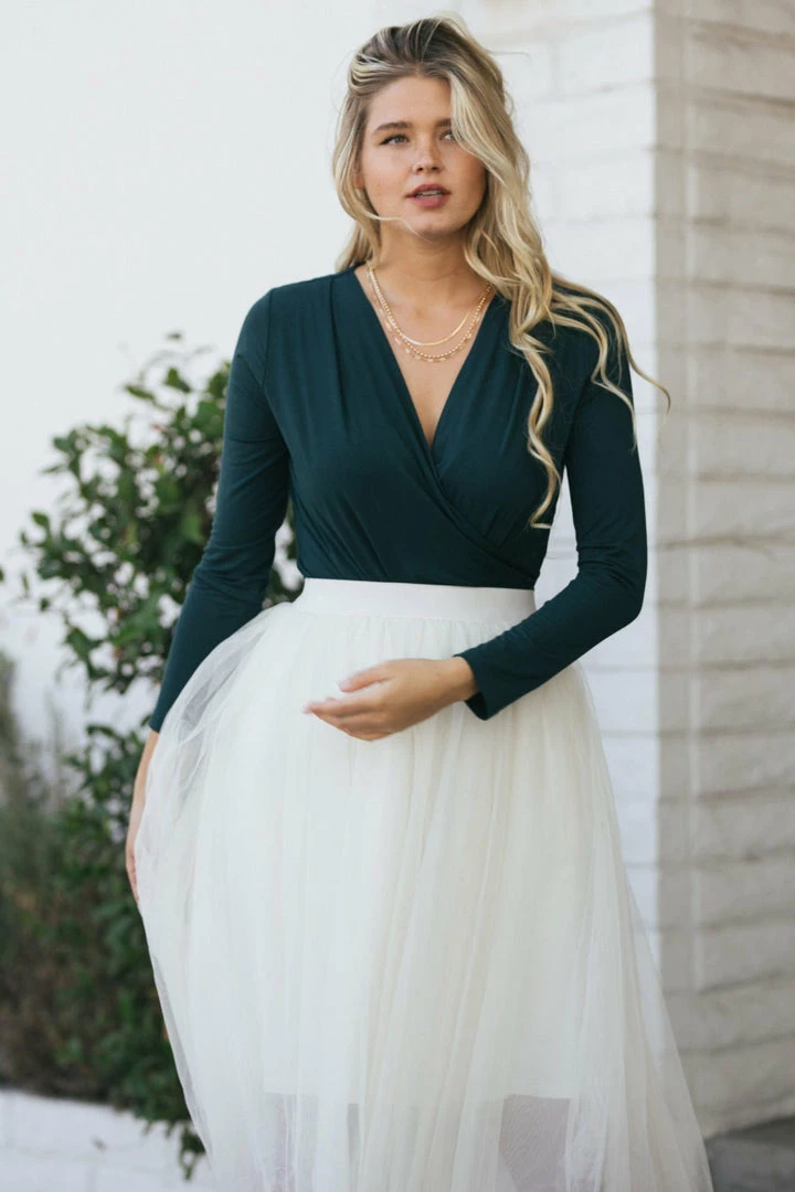 Final Touch Basics Joanna Surplice Long Sleeve Bodysuit