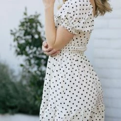 Peach Love California Nadine Dotted Mini Dress Clothing